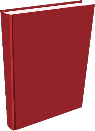 book standing red T 2