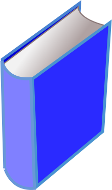 bright book standing blue