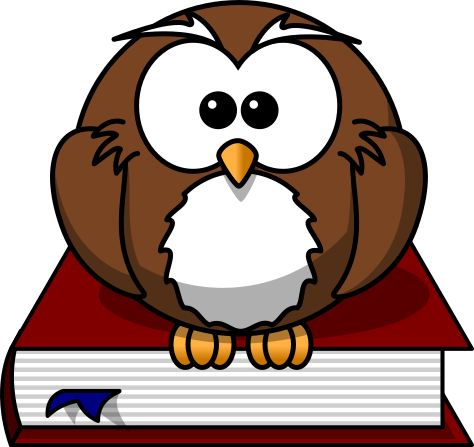 cartoon owl sitting on a book