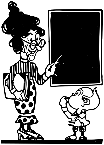 Teacher child blackboard