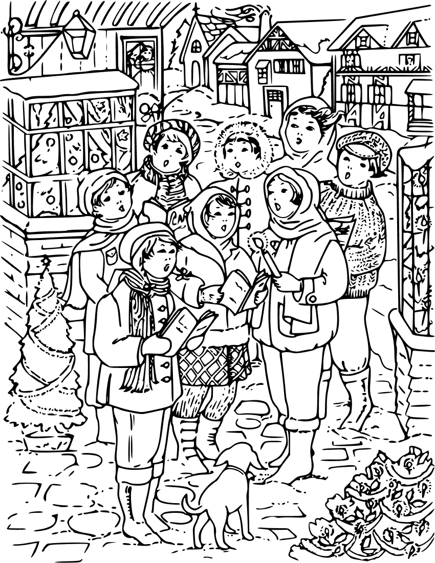 carollers coloring page