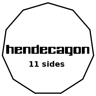 hendecagon 11 sides with label