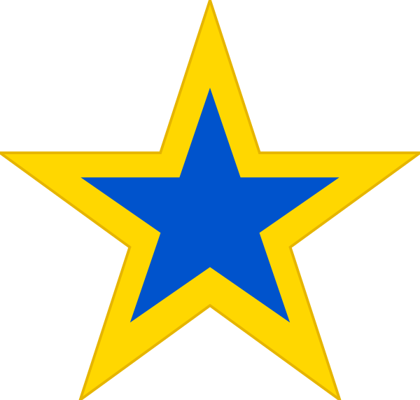 gold blue star