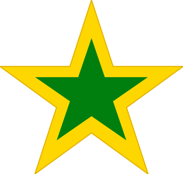 gold green star