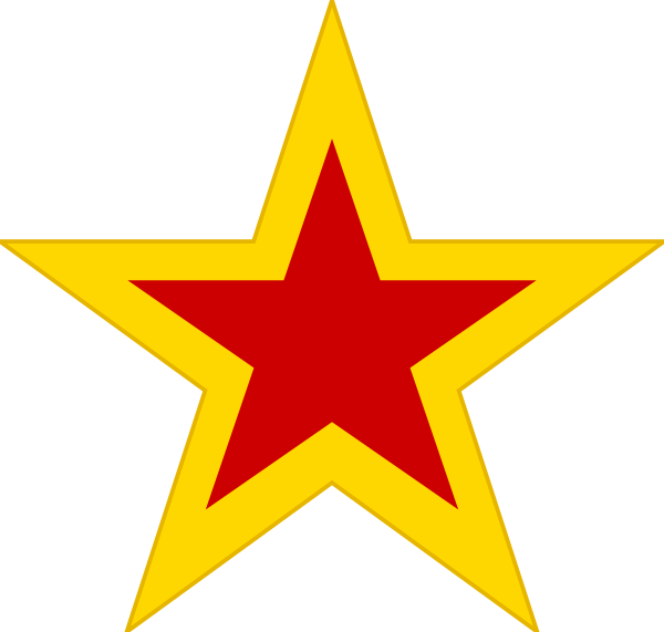 gold red star
