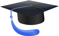 graduation cap blue tassle