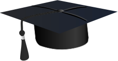 graduation cap short tassle black