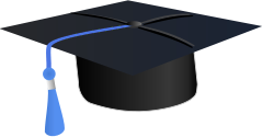 graduation cap short tassle blue