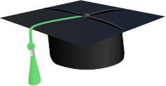 graduation cap short tassle green