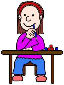student desk girl