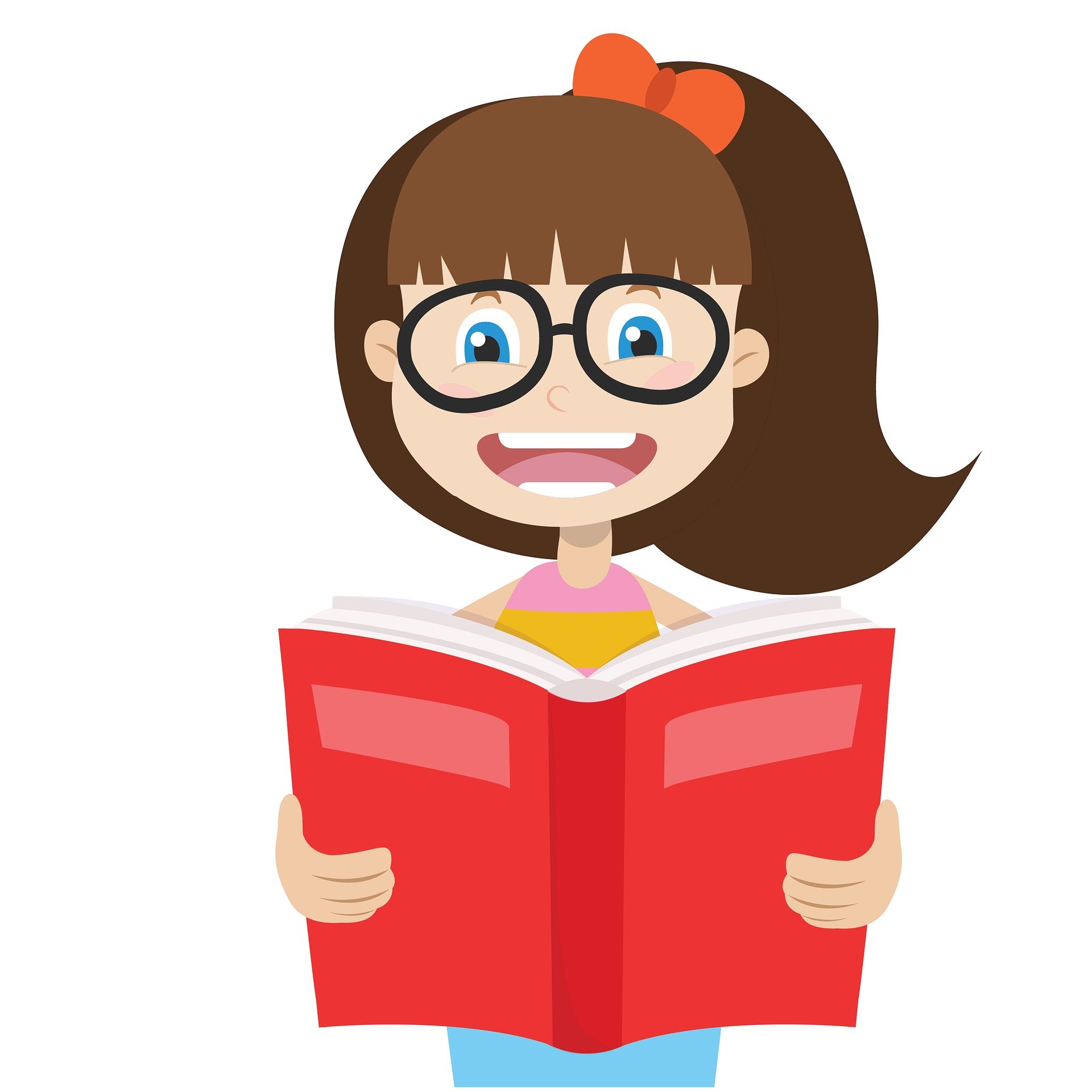 girl reading aloud