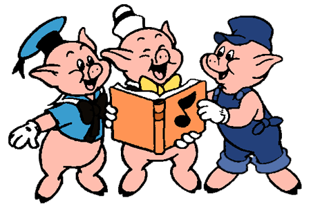3 pigs reading music