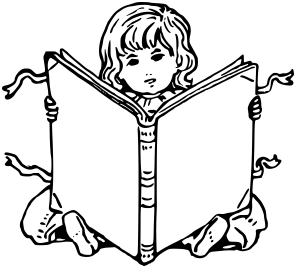 child w large book