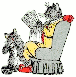 father cat reading
