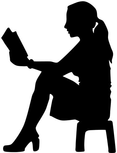 woman reading sIlhouette