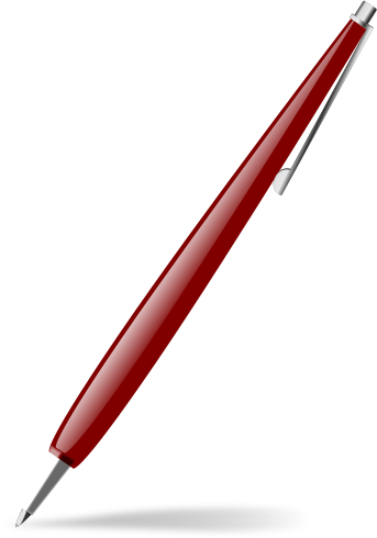 red glossy pen