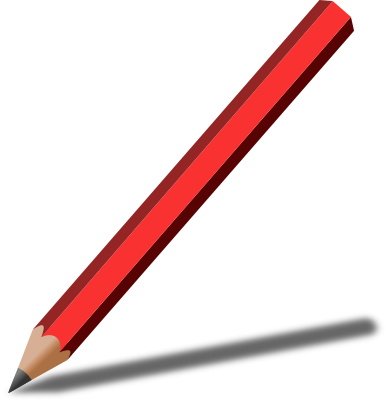 pencil with shadow red