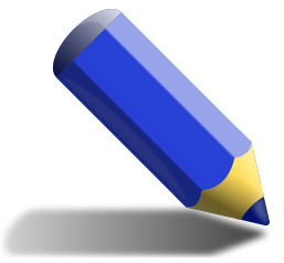 stubby pencil w shadow blue