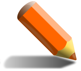 stubby pencil w shadow orange