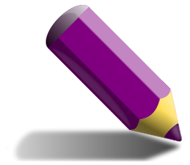 stubby pencil w shadow purple
