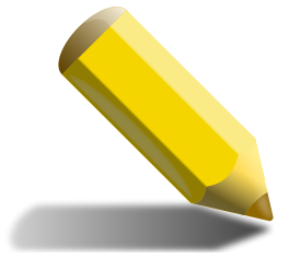 stubby pencil w shadow yellow