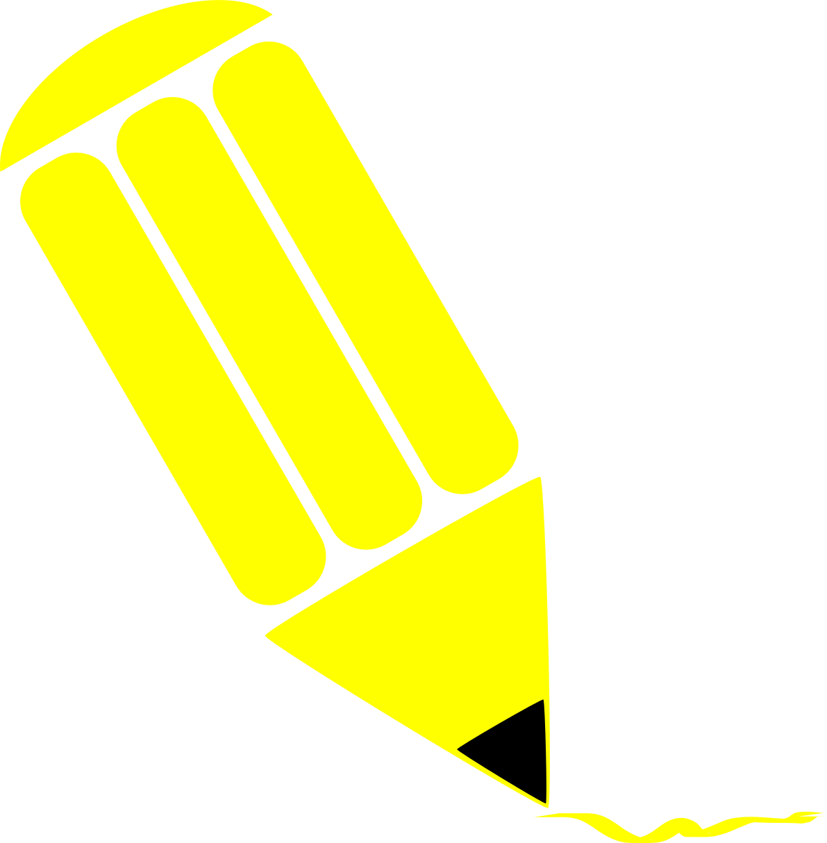 Pencil stylized yellow