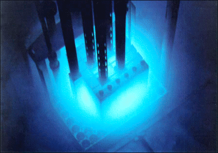 nuclear reactor glowing