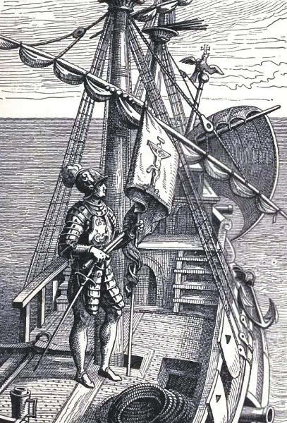 Columbus on his caravel