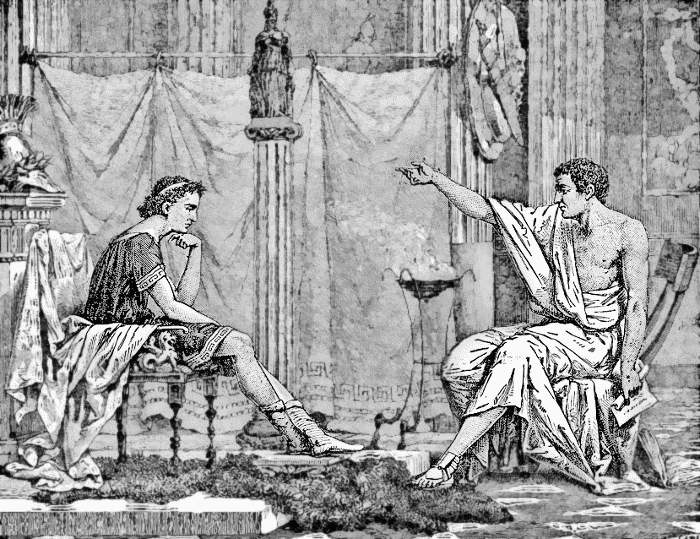 Aristotle with pupil Alexander