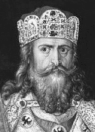 Charlemagne face grayscale