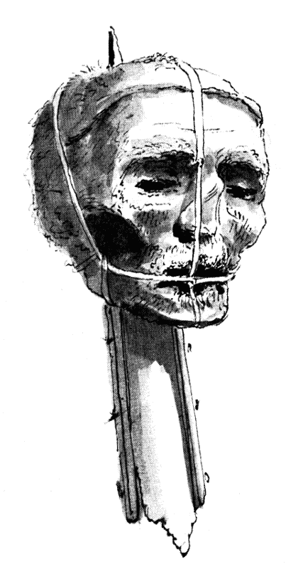 Oliver Cromwell head on spike