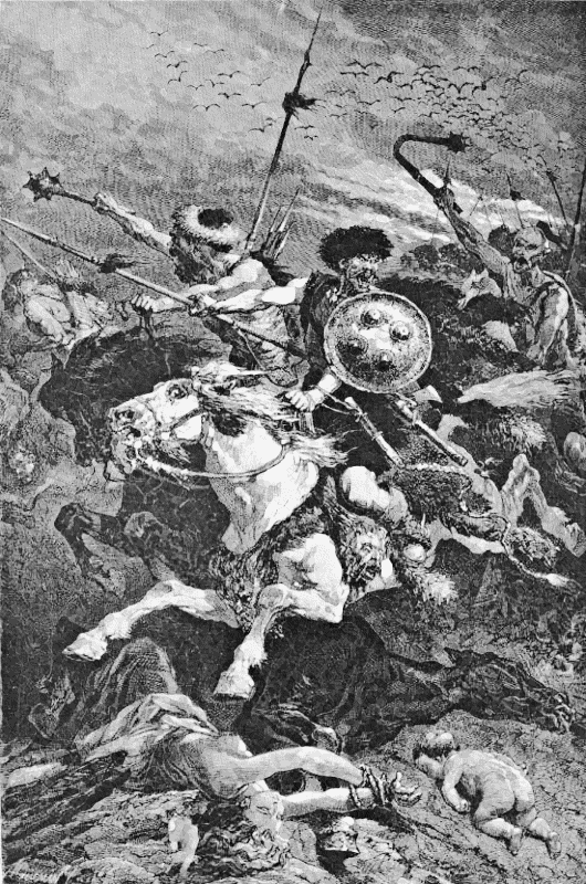 Attila w Huns at the Battle of Chalons