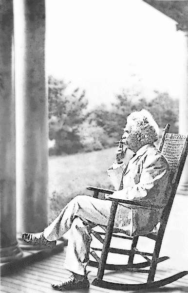 Mark Twain seated