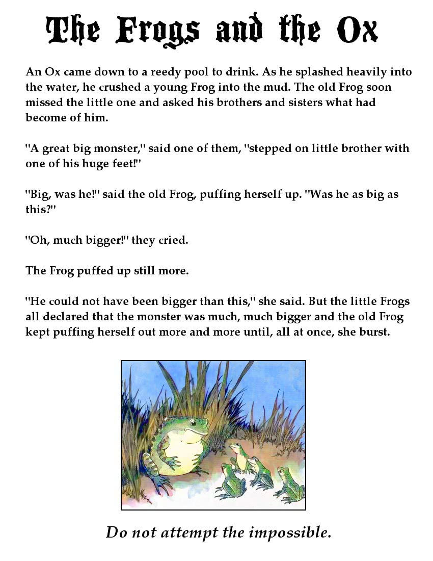 Frogs and the Ox page
