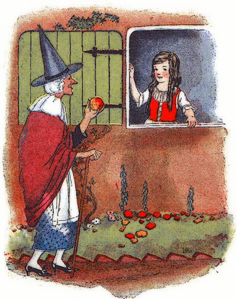 Snow White witch with apple