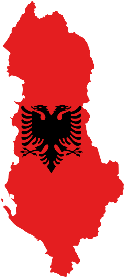 Albania map flag