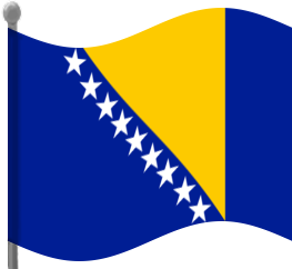 bosnia and herzegovina flag waving