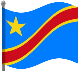 democratic republic of the congo flag waving