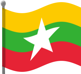 myanmar flag waving