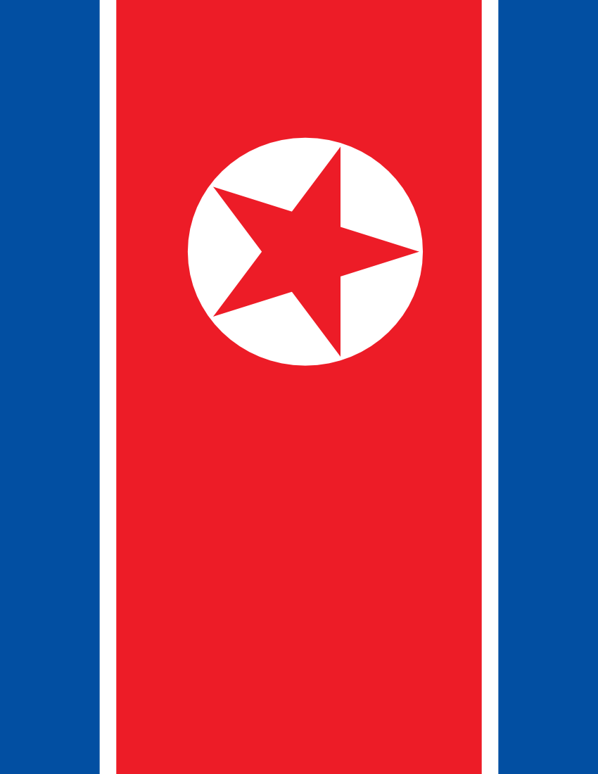 north korea flag full page