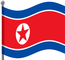 north korea flag waving