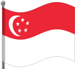 singapore flag waving