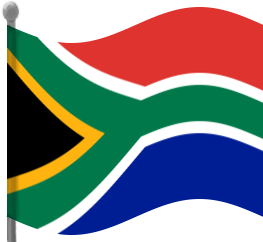 south africa flag waving
