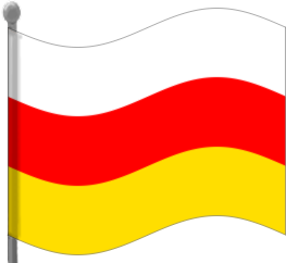 South Ossetia flag waving