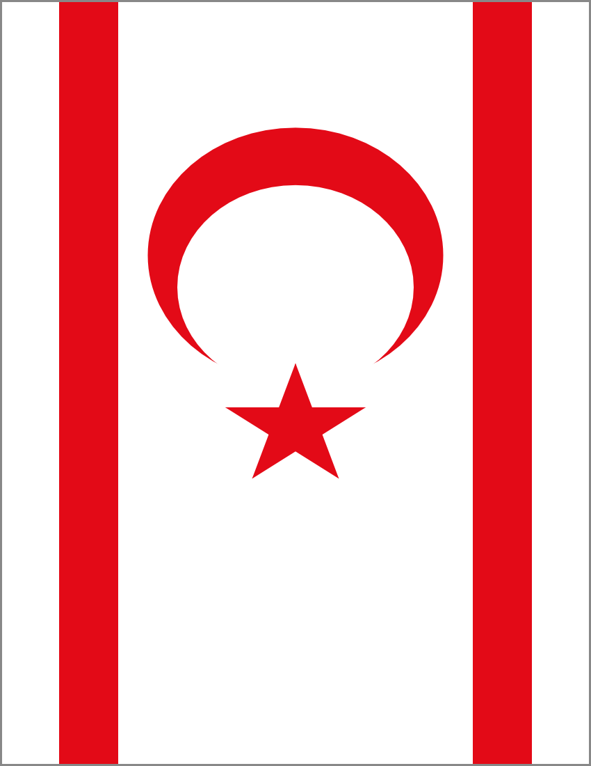 Turkish Republic of Northern Cyprus flag full page