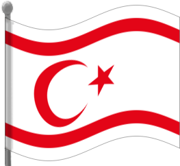 Turkish Republic of Northern Cyprus flag waving