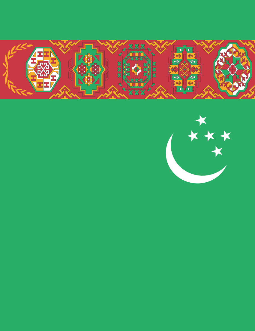 turkmenistan flag full page