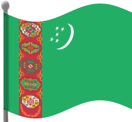turkmenistan flag waving
