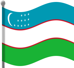 uzbekistan flag waving