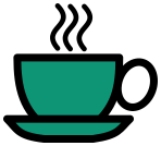 coffee cup icon teal